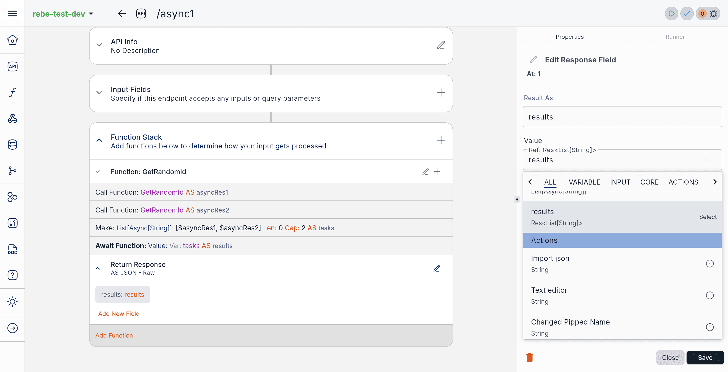 Test results showing concurrent execution