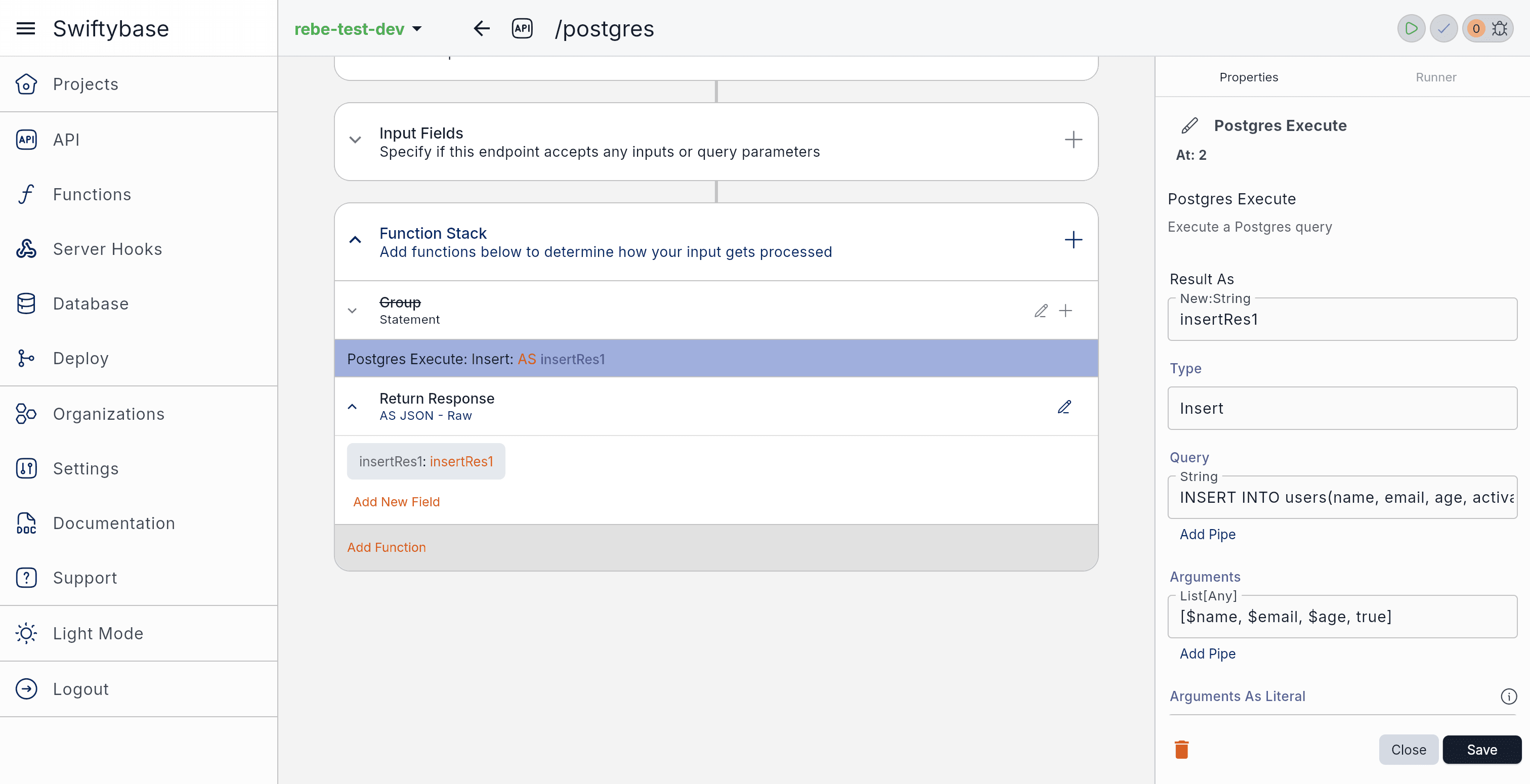 Postgres Insert